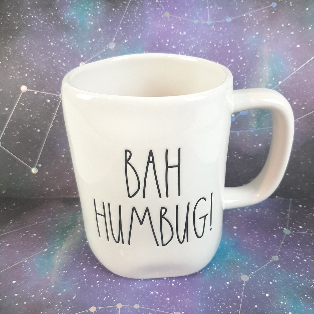 Rae Dunn "Bah, Humbug" White With Black Letters CoffeeMug